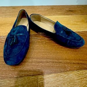 Ann Taylor Blue Suede Loafers Size 10